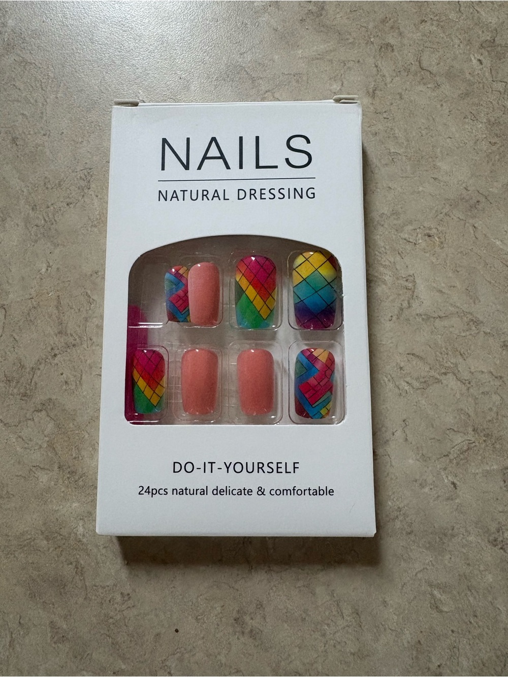 Nails Natural Dressing Multicolor Press-On Nail Set